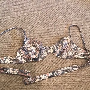 Vintage Print Underwire Bikini Top